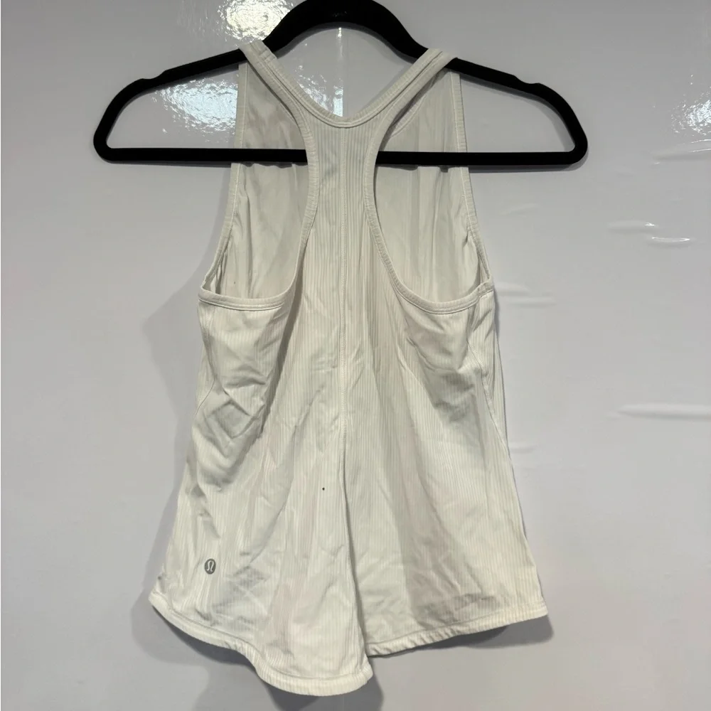 Lululemon White Ribbed Racerback Tank Top - Picture 4 of 4